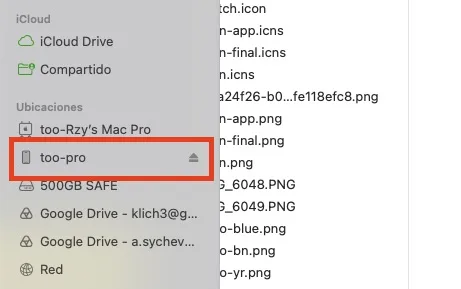 Select your iPhone in the Finder (or iTunes) sidebar.