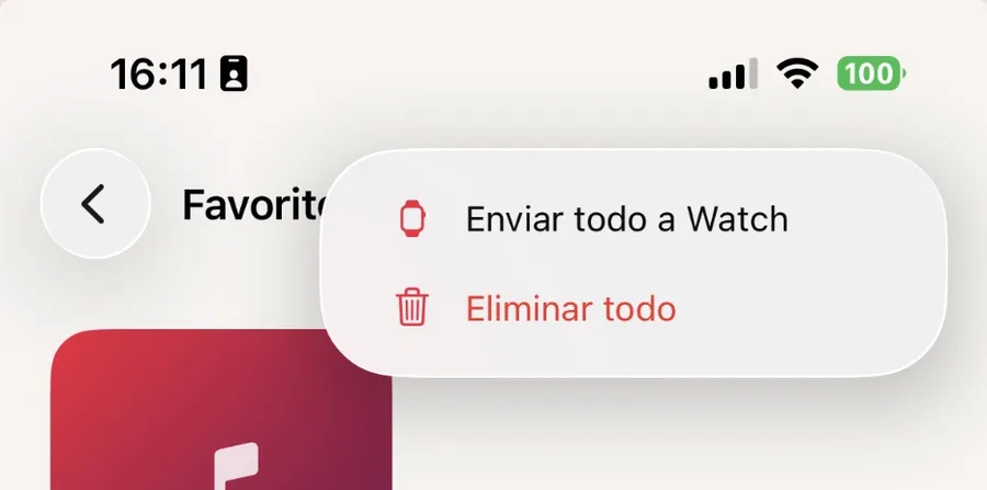 In your lists and playlists, tap the more options button (•••).